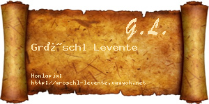 Gröschl Levente névjegykártya